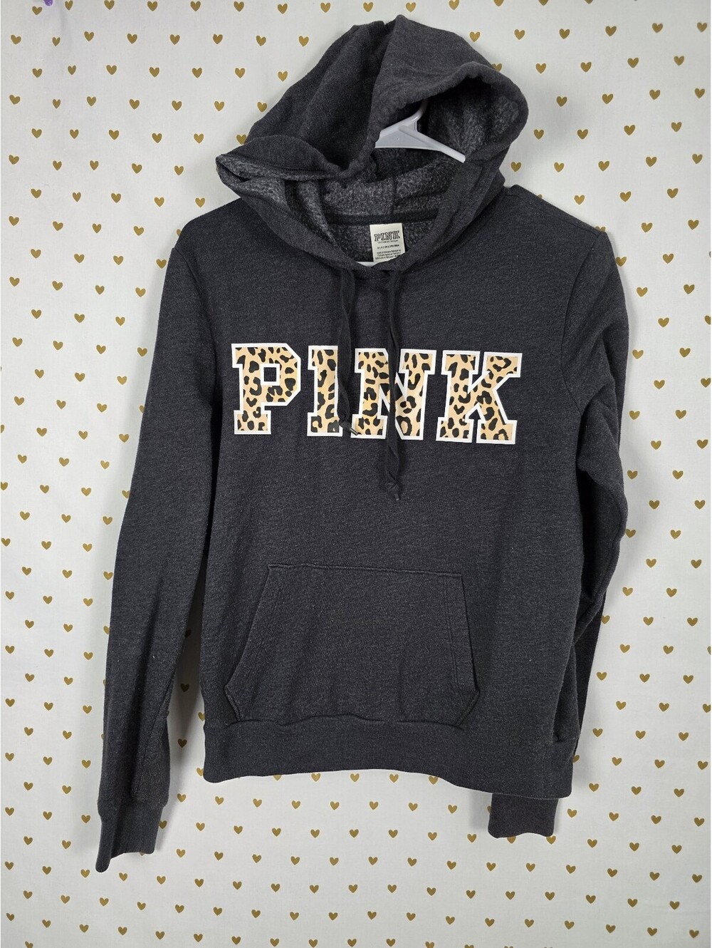 Victorias Secret Pink Leopard Cheetah Pullover Hoodie sweater SMALL